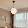 Nordic Modern style Curve Design Silk-like Polyester Fiber White Pendant Light Ball Shape Pendant Light For Hotel Restaurant