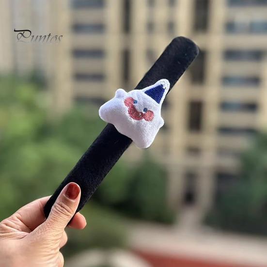 Funny Party Decoration Props Halloween Stuffed Slap Bracelet, Plush Pumpkin Ghost Bat Skull Cat Cute Wrist Toys Band for Boys Girls Favors Soft Wraps