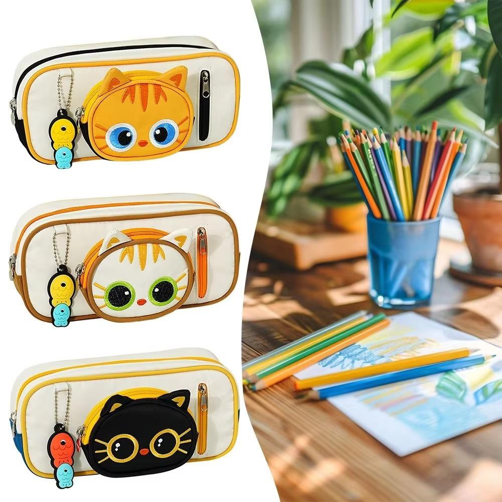 Large Capacity 3D Cat Pen Bag Portable Pen Box Practical Gift Pencil Case  Gift