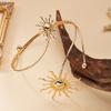 Elegant Sun Adjustable Cuff Bracelet for Women Unique Gold Color Upper Arm Bangle Festival Beach Party Jewelry Gift