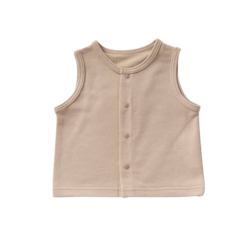 

fleece vest against cold and air Simple outerwear Made in Japan OP-mini [protects conditioning] baby/kids (70-80cm, beige) бежевый