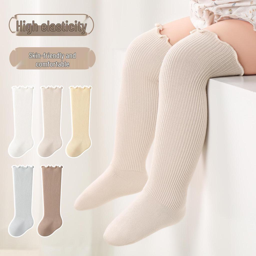 Babysocken im koreanischen Stil, doppelt gestrickt, über dem Knie, atmungsaktiv & nicht einschneidend mit hoher Elastizität