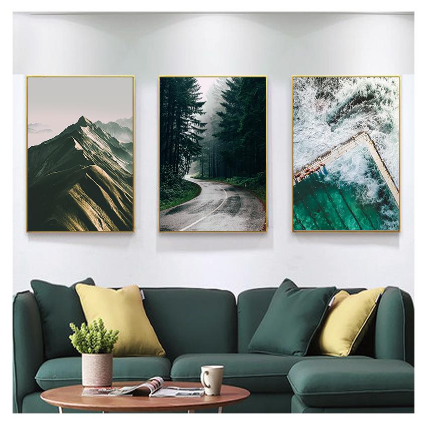 Print Mountain Forest Tree Nature Landscape Wall Art Painting Decoration Picture Home Decor Scandinavian Canvas Poster Nordic