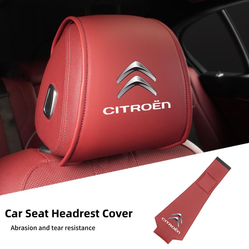 2Pcs Car Styling Neck Pillowcase Leather Headrest Storage Cover For Citroen C4 C3 C5 C1 C2 Berlingo Celysee Cactus Picasso