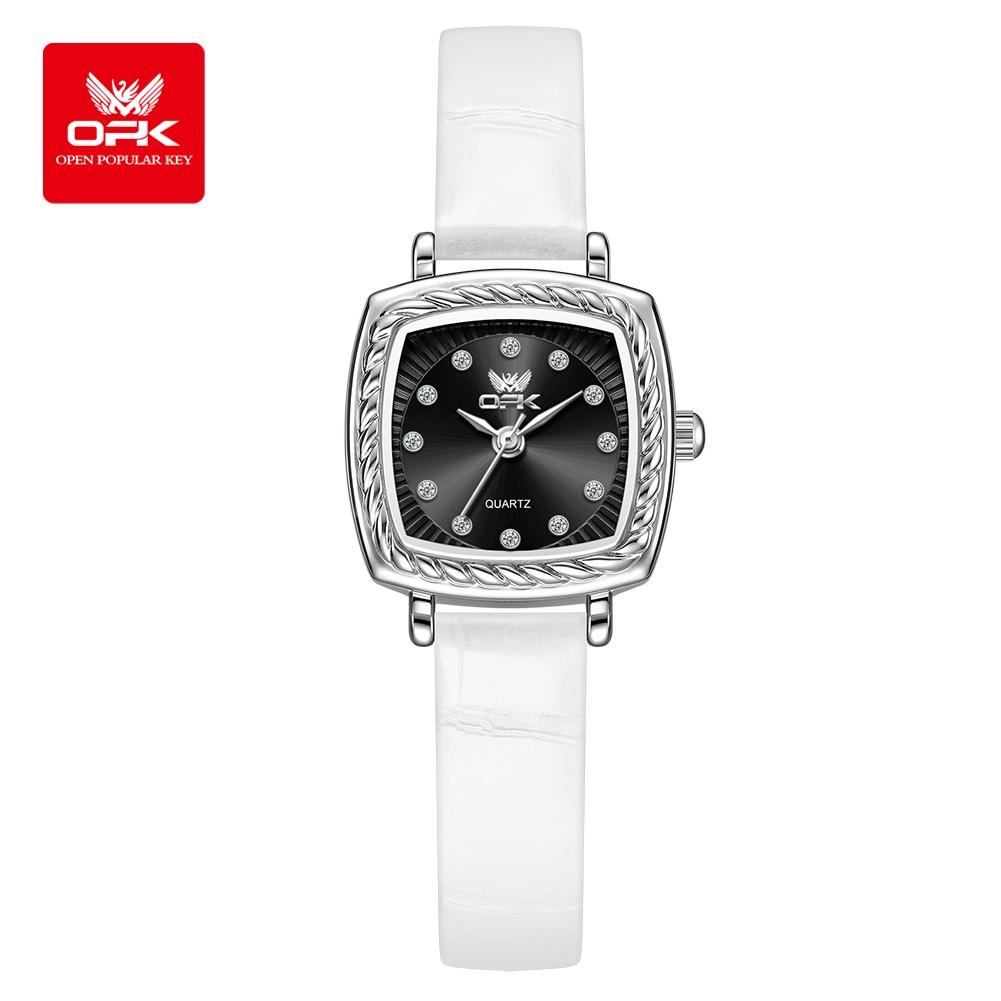 OPK 6061 Women's Quartz Wrist Watches Fashion Elegant Ladies Dress Watch Comfortable Leather Strap Waterproof Watches For Woman