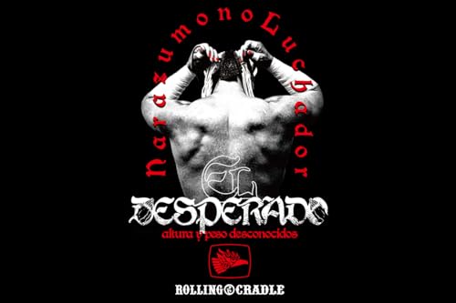 New Japan Pro-Wrestling El Desperado x ROLLING CRADLE RED MASK T-Shirt, Size M, 6012102639