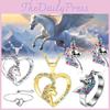 Unicorn Heart Pegasis Shaped Necklace Hollow Out Bracelet Simplicity Fashion
