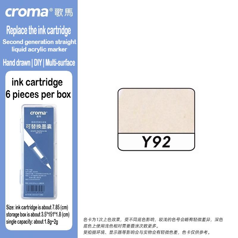 Croma 160/24 Color Replaceable Ink Refill Liquid Soft Tip Acrylic Marker Non Toxic Waterproof School Office Supplies Stationery