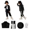 Role-Play Billie Jean Cosplay Clothes Carnival Party Black Suit Dance Costume  Kids Boys Girls