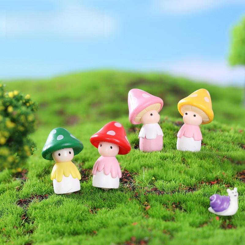 Adorable Cartoon Mushroom Doll Ornaments For Moss Micro Landscape Decor