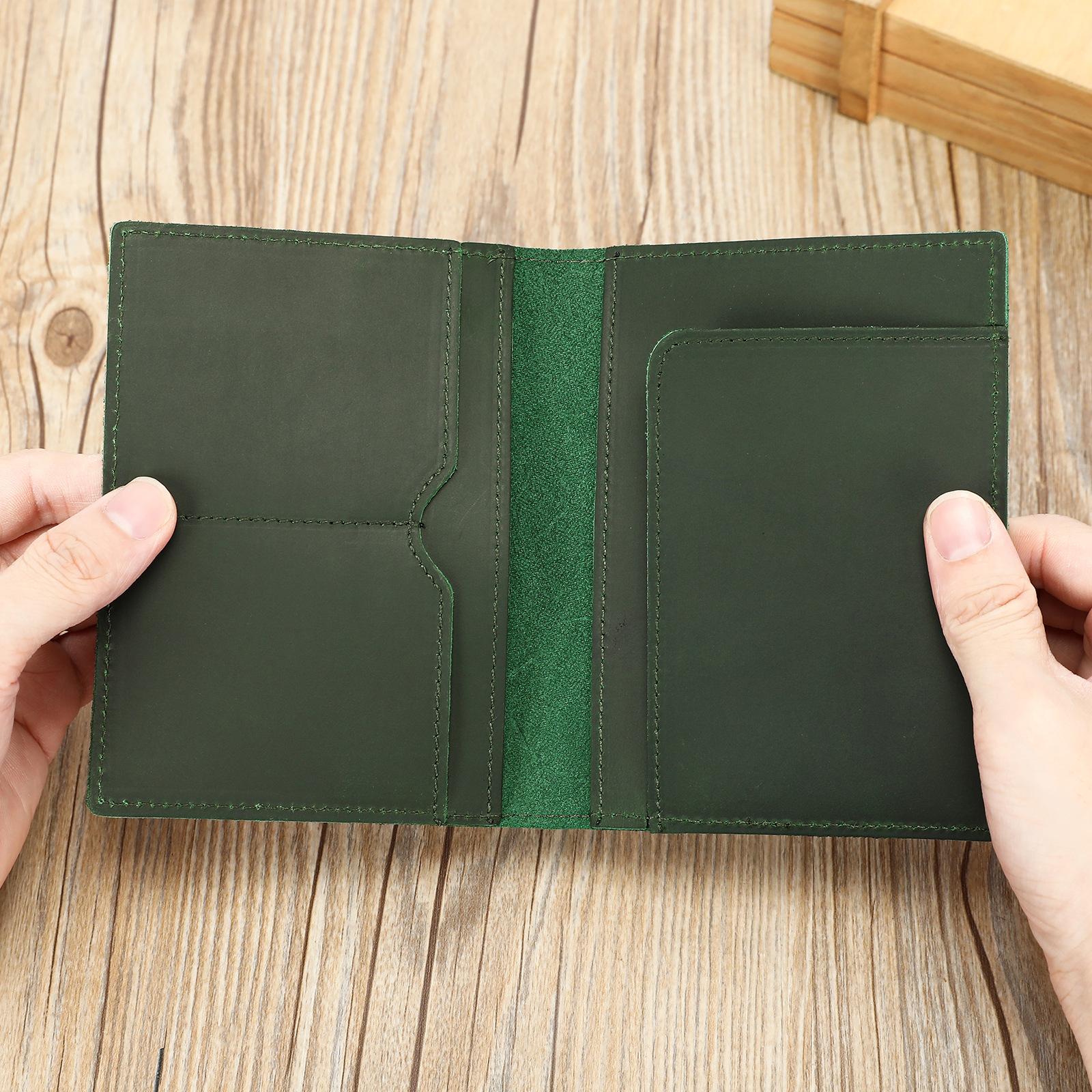 

Мужской кошелек, Натуральная кожа, Кошелек из кожи Crazy Horse, Визитница, Разноцветный кошелек One Size зелёный