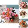 Vibrant 21 Heads Artificial Silk Flowers Rose Bunch Bouquet For Timeless Wedding Arrangements