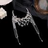 Bride Hairband Hand Beading Shining Pearls Jewelry Beaded Heavy Pearls Chain for Bachelorette Party