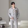 Langsha Men's 100% Cotton Long-Sleeve Pajama Set