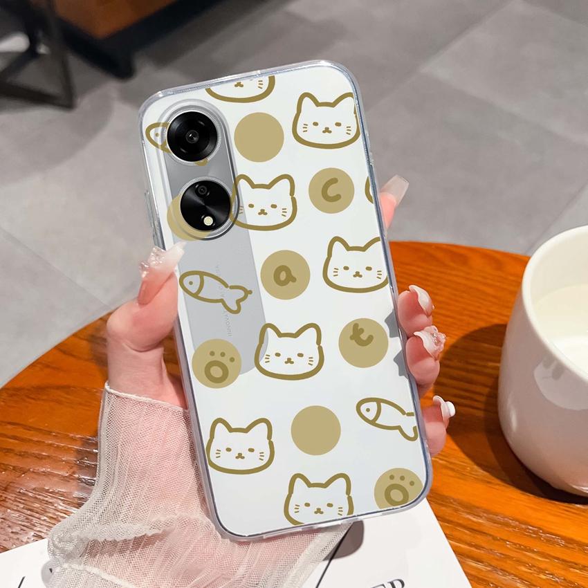 For Oppo A1 A11 A12 A15 A17K Luxury Transparent Lens Protection Cases Mysterious Whale Pattern Shockproof Protective Back Cover Shell For Oppo Housing