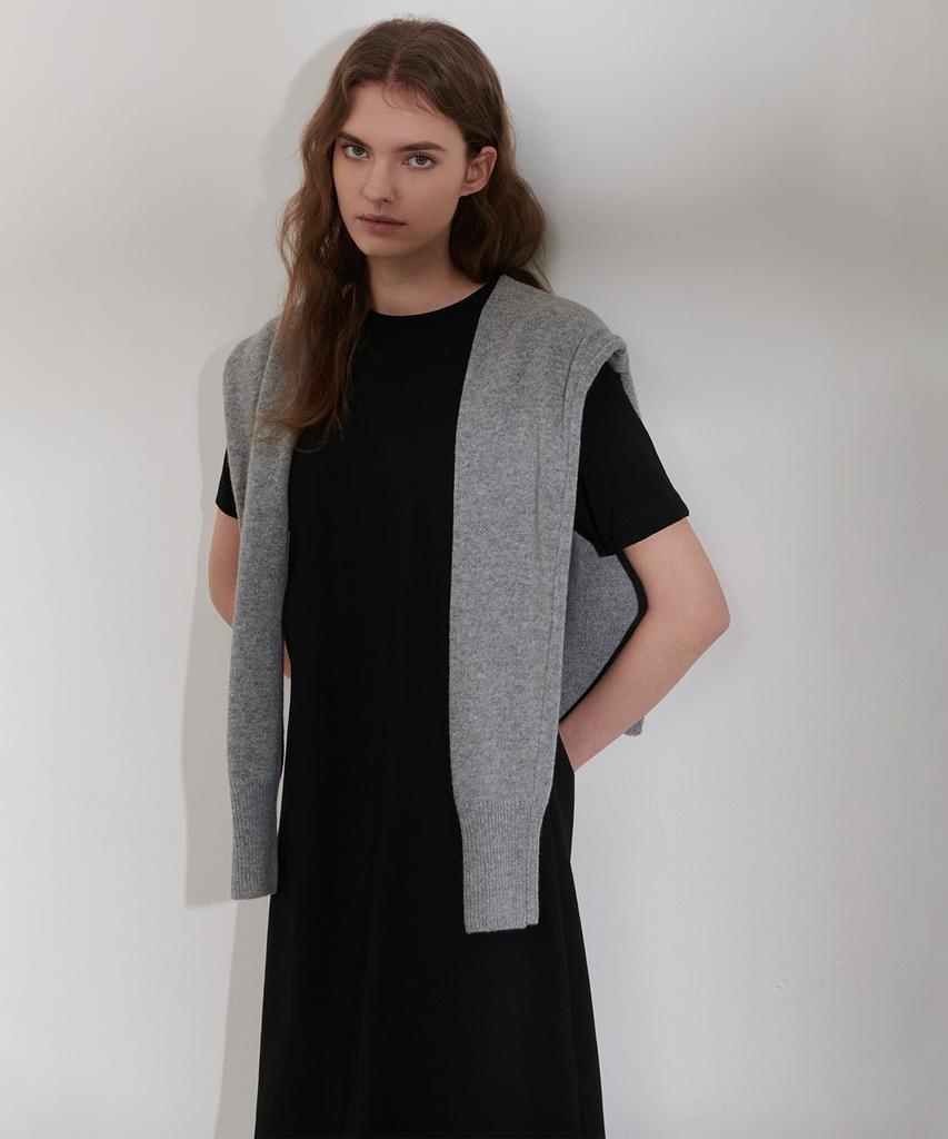 Kamino Short Sleeve A-Line Dress (Black)