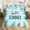 Sumer Hawai Beach Soft Duvet Cover Ful Ocean Beding Set for Young Boys Young Girls, Lovely Flip Flops Slipers Conch Starfish Warm Comforter Cover
