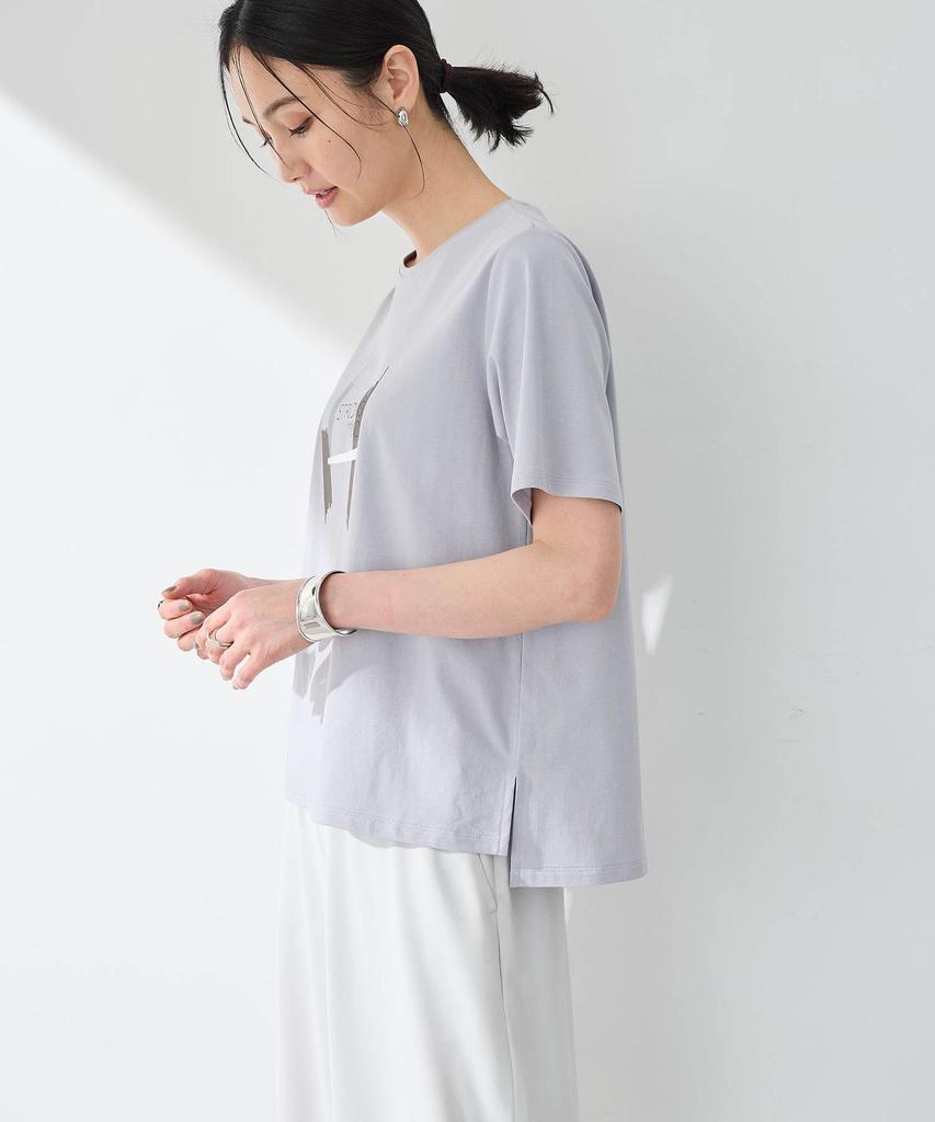 AC by Alpha Cubic Graphic UV Size Medium T-Shirt (Cooling Touch, Protection), Women's, 351621, Off-White,