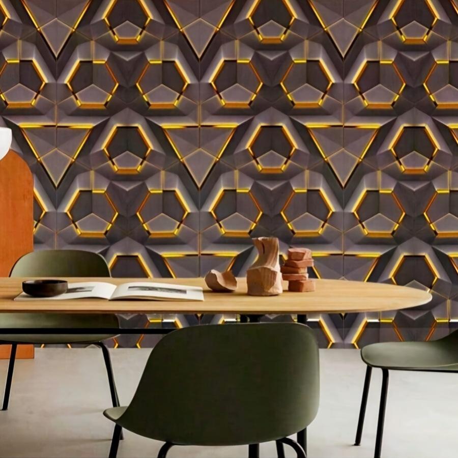 

Gometric Self Adhesive 3D Wall Sticker Waterproof Decorative Wall Panel DIY 3D Wall Tiles For Living Room Bathroom Kitchen 45CMX1M