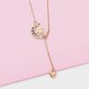 Purple Gold-Plated Rose Gold Girl Temperament Color Gold Star And Moon Necklace Fashion Collarbone Chain Woman