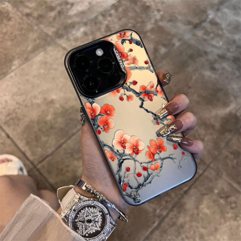 

Цветочные Листья Цветочная Ветка Лазерный Чехол для Телефона Для iPhone 15 14 Pro Max Plus 17 16 Pro Max Air 13 12 Mini 11 Pro Max Задние Крышки iphone 13Mini