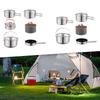 Camping Cookware Kit Hanging Pot Utensils Indoors Fishing Picnic Outdoor with kettle
