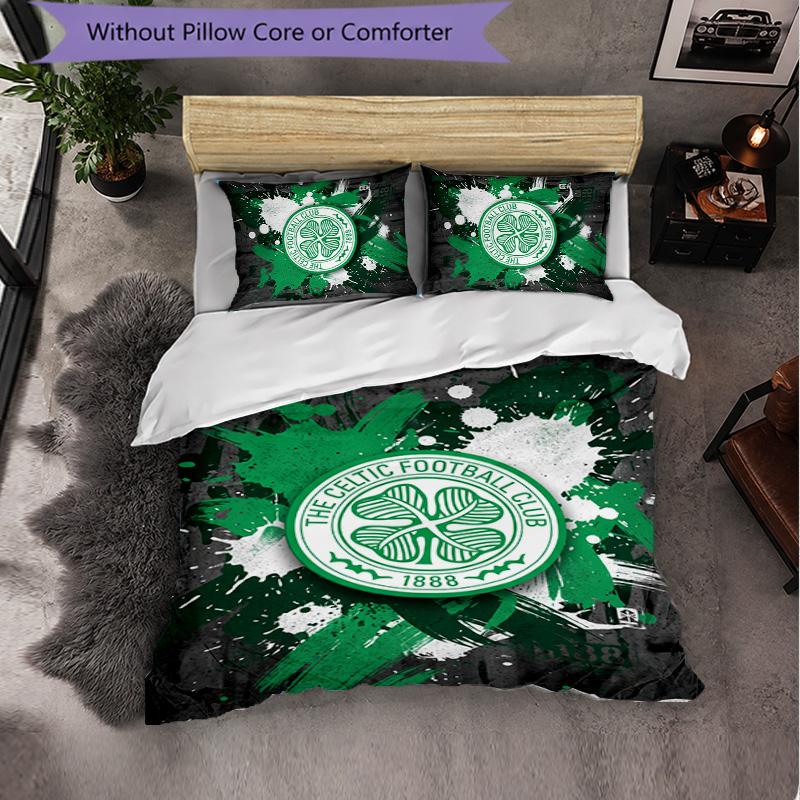 Biancheria da Letto a Tema Celtic FC Set 3 Pezzi Copripiumino Biancheria da Letto Decorativa Per Camera Adolescenti Decorazione Casa