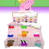 Peppa Pig 3D Digitaldruck Bettbezug Kissenbezug Set für Kinder Schlafzimmerdeko