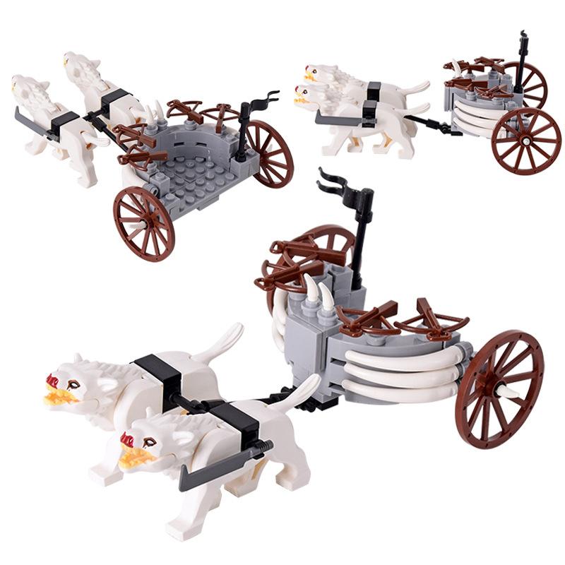 MOC Mittelalterliche Streitwagen Kutsche Elefanten Soldat Plastik Lernspielzeug Mini Bausteine Spielzeug für Jungen Kinder Mädchen