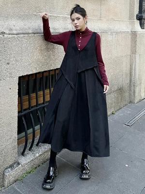 Loose Vintage Solid Color Two Piece GJ1102