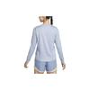 Nike T-shirt a Maniche Lunghe Casual a Girocollo Monocolore Dri-FIT ad Asciugatura Rapida da Donna Top Azzurro FB4298-440