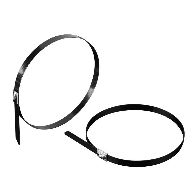 OIMG 304 Black Powder Coated Stainless Steel Cable Ties