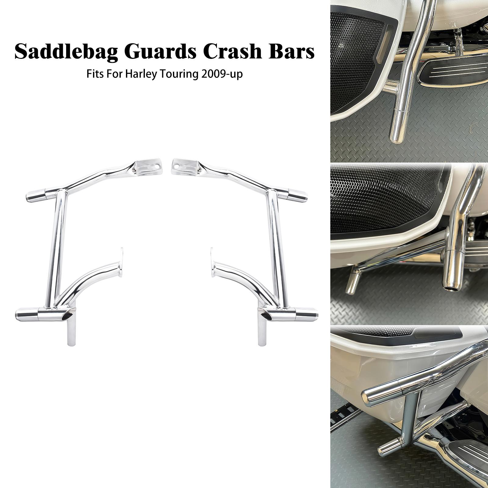 Motorcycle Rear Saddlebag Guard Rails Bracket Chrome Crash Bars For Harley Touring Road Electra Street Glide Road King 2009-Up Saddlebag Guard