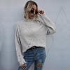 Solid Color Loose Knitted Turtleneck Sweater Pullover Top Women Full Sleeve All Match Spring Fall S-L