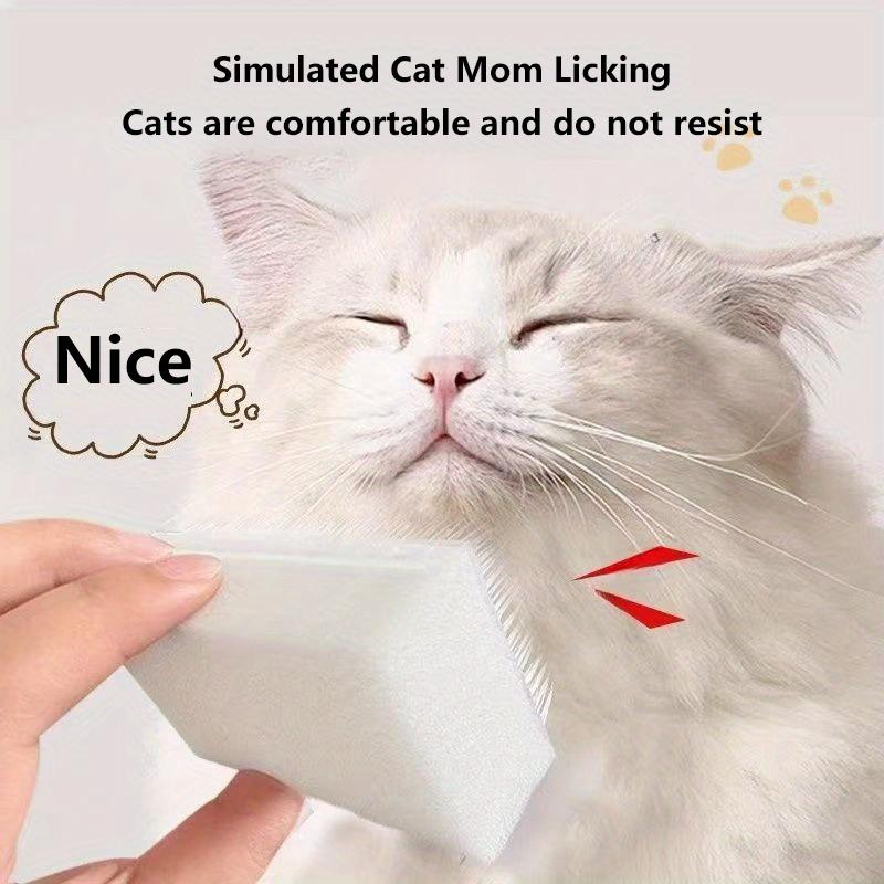 Anxiety Relief Cat Brush: Soft Silicone Tongue Texture Massager, Calming Grooming Tool For Kittens, Pet Hair Removal Comb