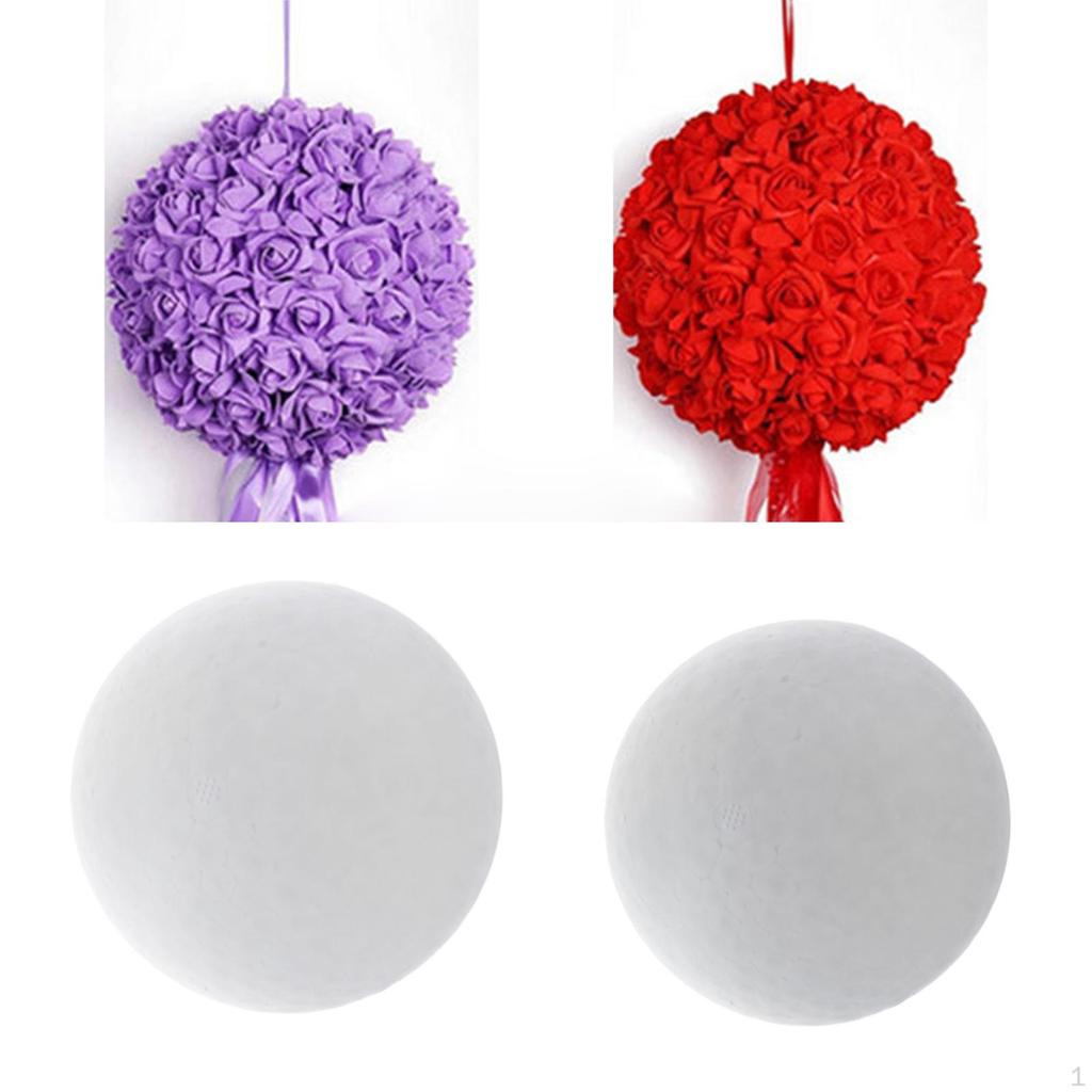 2 White Foam Balls, Art Projects, Ball Decoration, Kids Craft Balls for Flower Arrangements,