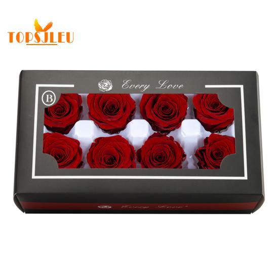 

8 шт. вечные цветы розы, яркий цвет, естественный вид, вечное цветение, сохранившийся цветочный орнамент ручной работы в виде розы вино красного