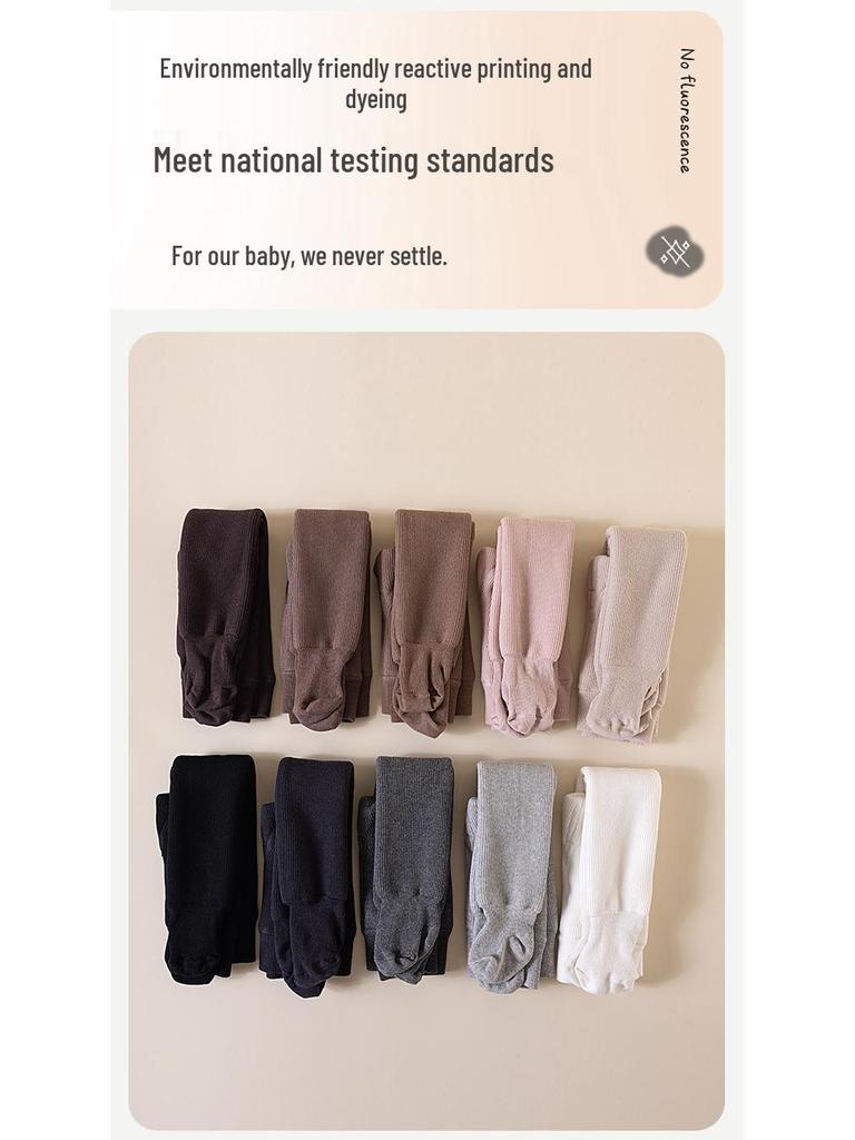 Winter Fleece-Lined Baby Leggings: Warm, Open-Crotch, Thickened One-Piece Pants for Children