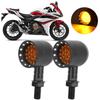 Vintage Black Motorcycle LED Turn Light Indicator Lamp Accessory Fits for Yamaha