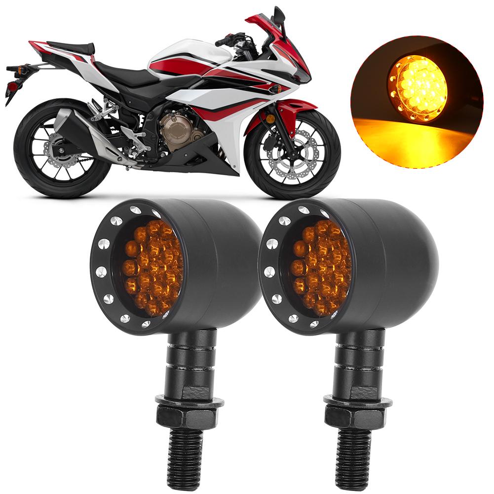 Vintage Black Motorcycle LED Turn Light Indicator Lamp Accessory Fits for Yamaha