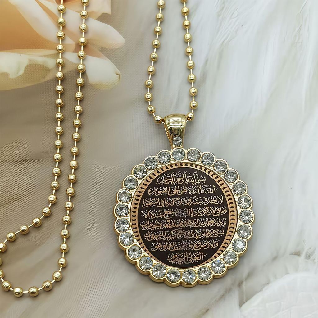 European and American New Black and Gold Calligraphy Pattern Necklace Fashionable and Versatile Accessories