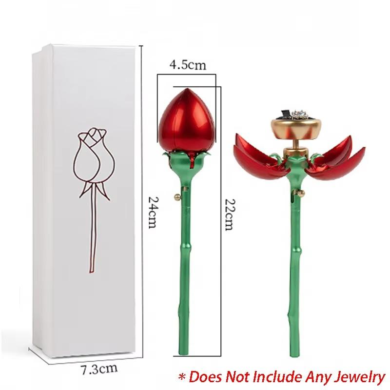 Rose Jewelry Box Creative Ring Necklace Packaging Display Boxes Wedding Ring Gift Box Women's Rings Jewelry Pack Storage Boxes