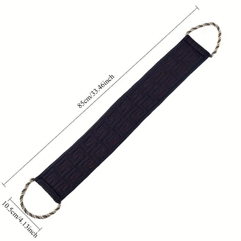 Men'S Long Handle Exfoliating Back Scrubber - Double Texture Bath Towel with Ergonomic Grip, Durable Polyester & Sponge Material