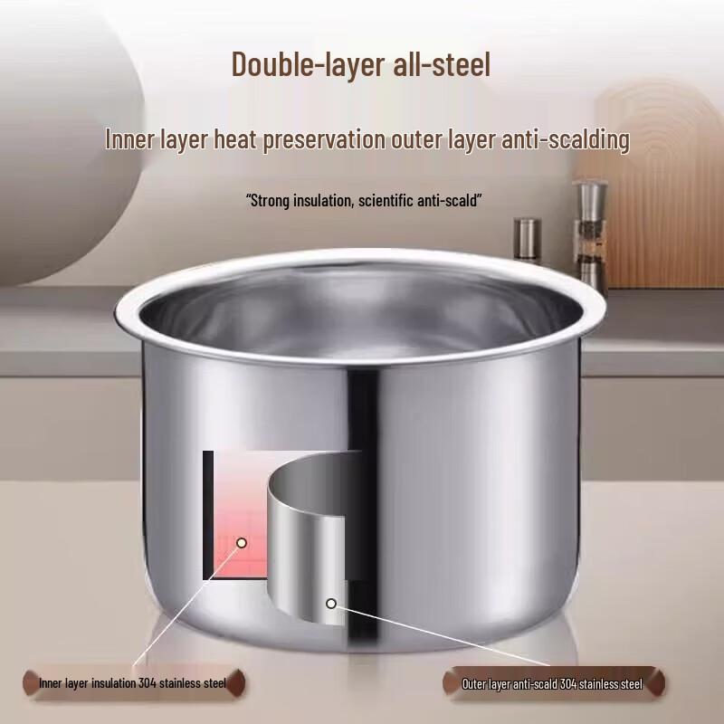 ASD 304 Stainless Steel Double-Layer Divided Lunch Box
