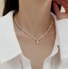 Neuer Stil Trendiger Natürlicher Süßwasserperlen Sterling Silber Damen Anhänger Halskette Damen Kurze Ketten Kein Verblassen