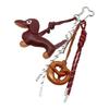 Fashion Keyholders Sausage Dog Keychain Chocolate Keyrings Creative Bag Charm PU Keychain Braided Rope Bag Pendant