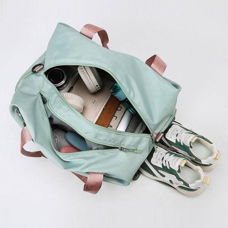 Sporttasche für Yoga mit großem Fassungsvermögen, bedrucktem Logo und Nass-/Trockenfach, ideal für Reisen und Fitnessstudio mit Schuhfach