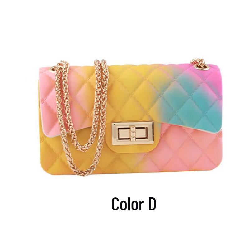 Women's Colorful Argyle Graffiti Jelly Crossbody Bag