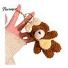 Healing Style Plush Toy Bear Charm Keychain, Cute Puppy Bag with Keychain Pendant Crocheted Accessories, Stuffed Animal for Women Girls Backpack Skin
