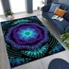 Bohemian Luxurious Black Gold Carpet 2D Floral Three-dimensional Printed Carpet Ethnic Style Anti-slip Mat Yoga Meditation Mat